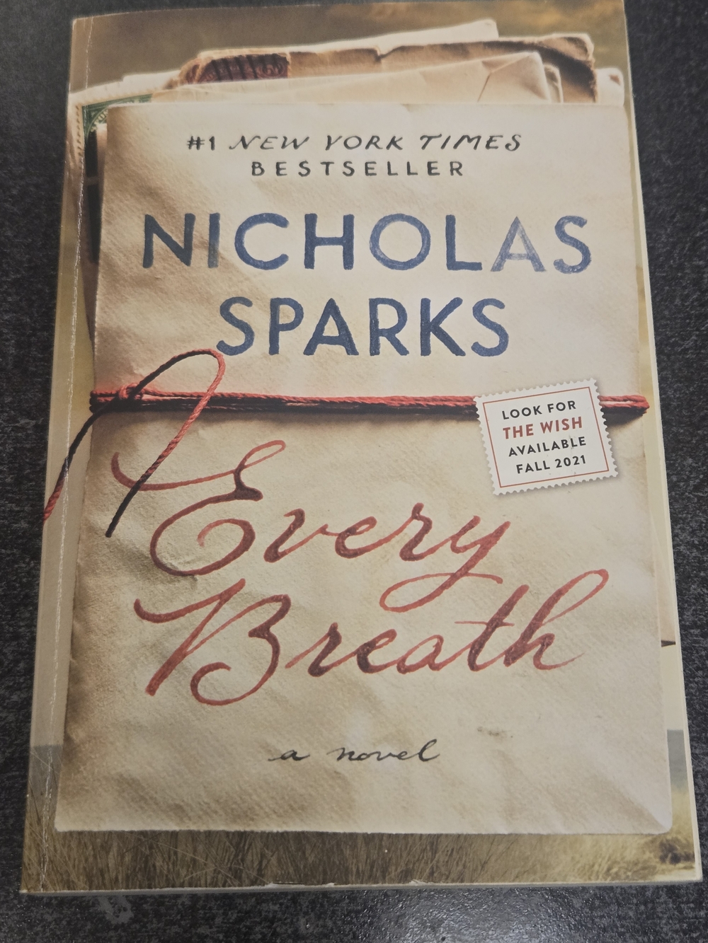 Nicholas Sparks "Every Breath" Paperback - Cream & Red Cover